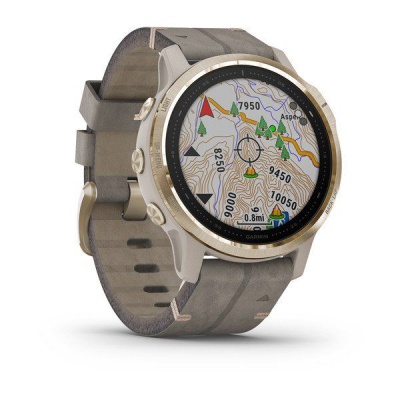 Часы Garmin Fenix 6S Sapphire с кожаным ремешком фото в интернет-магазине DiveStyle