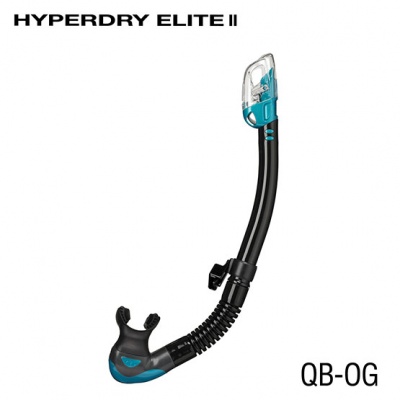 Трубка Tusa Hyperdry Elite II черный силикон (с верхним клапаном) фото в интернет-магазине DiveStyle