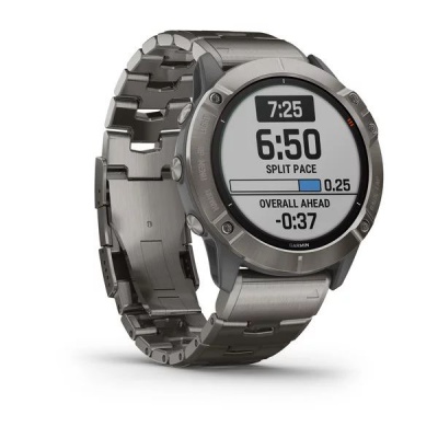 Часы Garmin Fenix 6X Pro Solar Titan с титановым браслетом фото в интернет-магазине DiveStyle